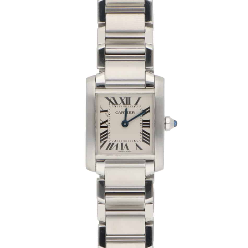 Vintage 24mm Cartier Tank Francaise Steel Watch with Ivory Dial