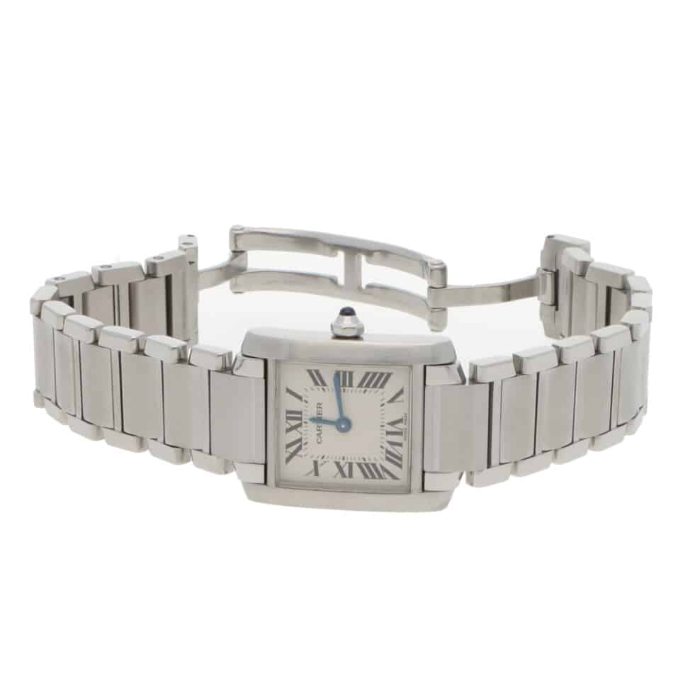 Vintage 24mm Cartier Tank Francaise Steel Watch with Ivory Dial