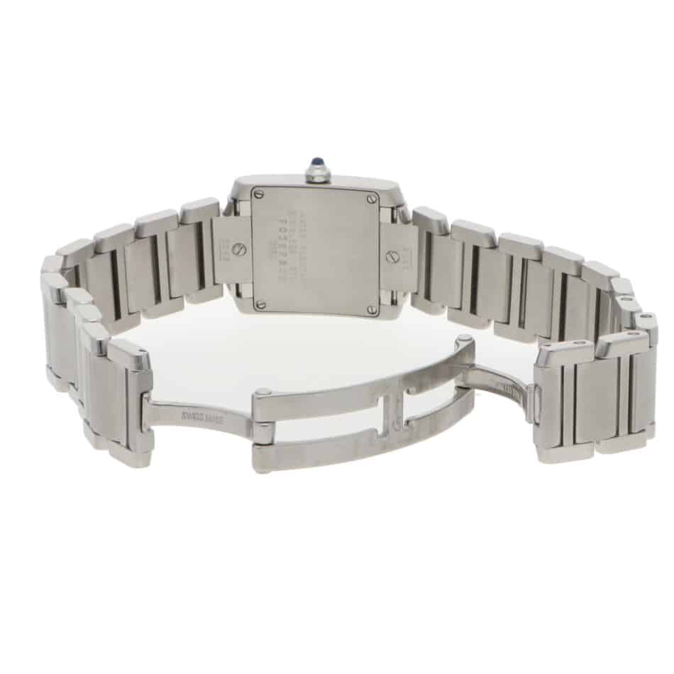 Vintage 24mm Cartier Tank Francaise Steel Watch with Ivory Dial