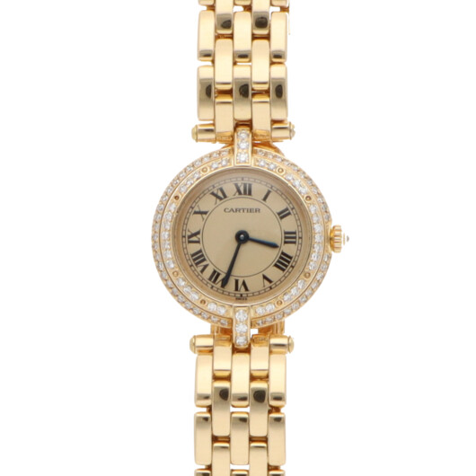 Vintage Cartier Vendome Gold Watch with Diamond Bezel