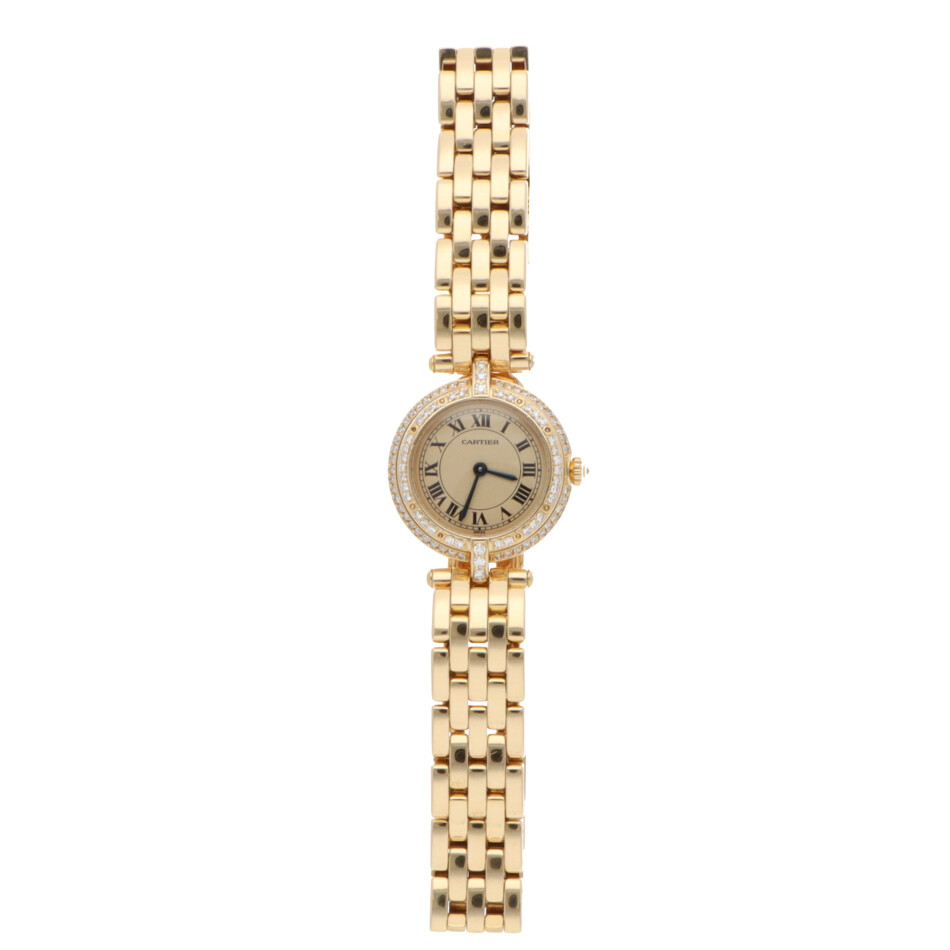 Vintage Cartier Vendome Gold Watch with Diamond Bezel