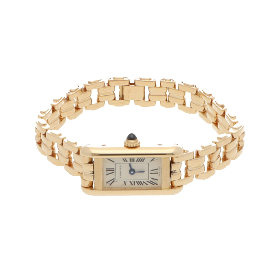 Vintage 14mm Cartier TAnk Allongee Yellow Gold Watch