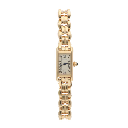 Vintage 14mm Cartier Tank Allongee Yellow Gold Watch