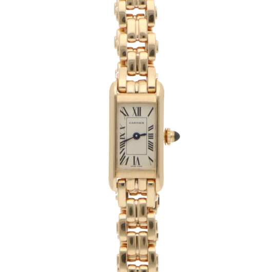 Vintage 14mm Cartier TAnk Allongee Yellow Gold Watch