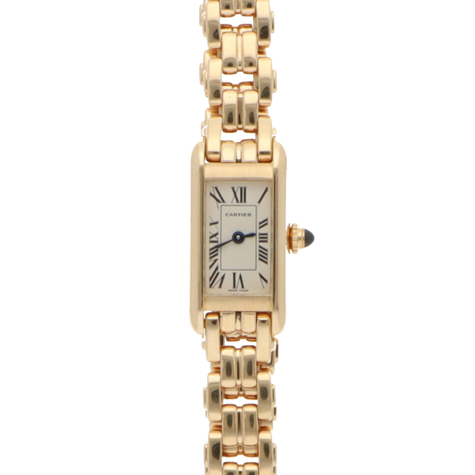 Vintage 14mm Cartier TAnk Allongee Yellow Gold Watch