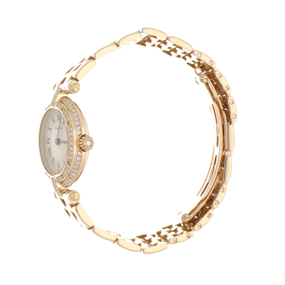 Vintage Cartier Vendome Gold Watch with Double Diamond Bezel