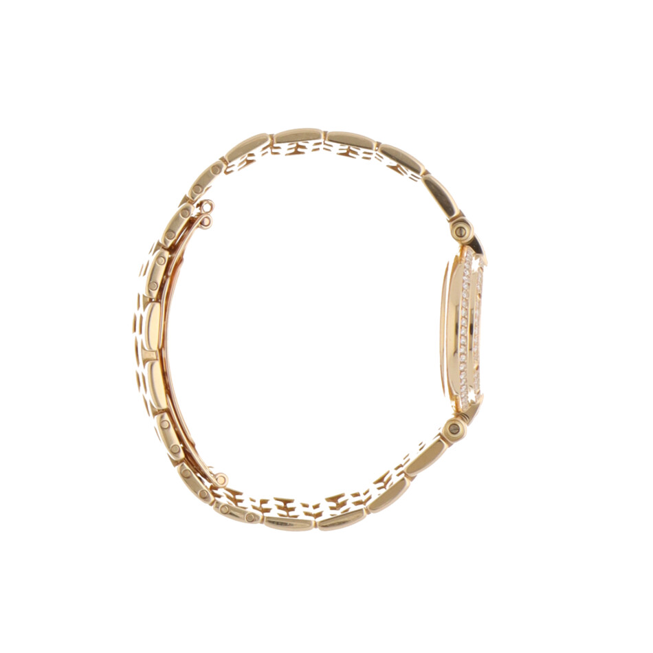Vintage Cartier Vendome Gold Watch with Double Diamond Bezel