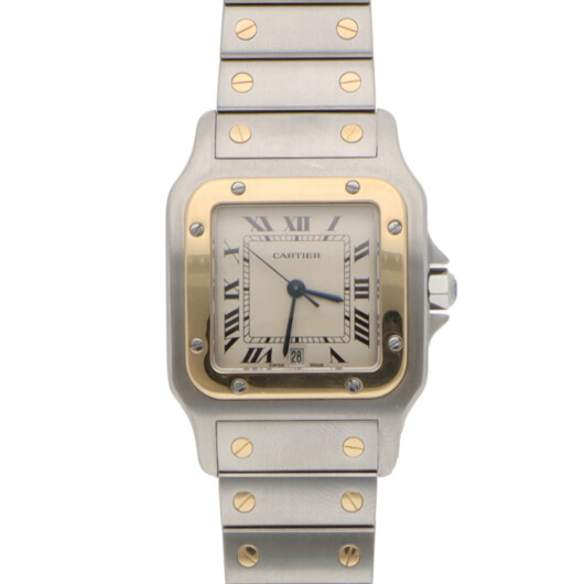 Vintage 29mm Cartier Santos Galbee Steel and Gold Watch