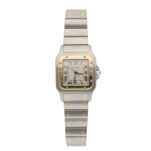 Vintage 29mm Cartier Santos Galbee Steel and Gold Watch