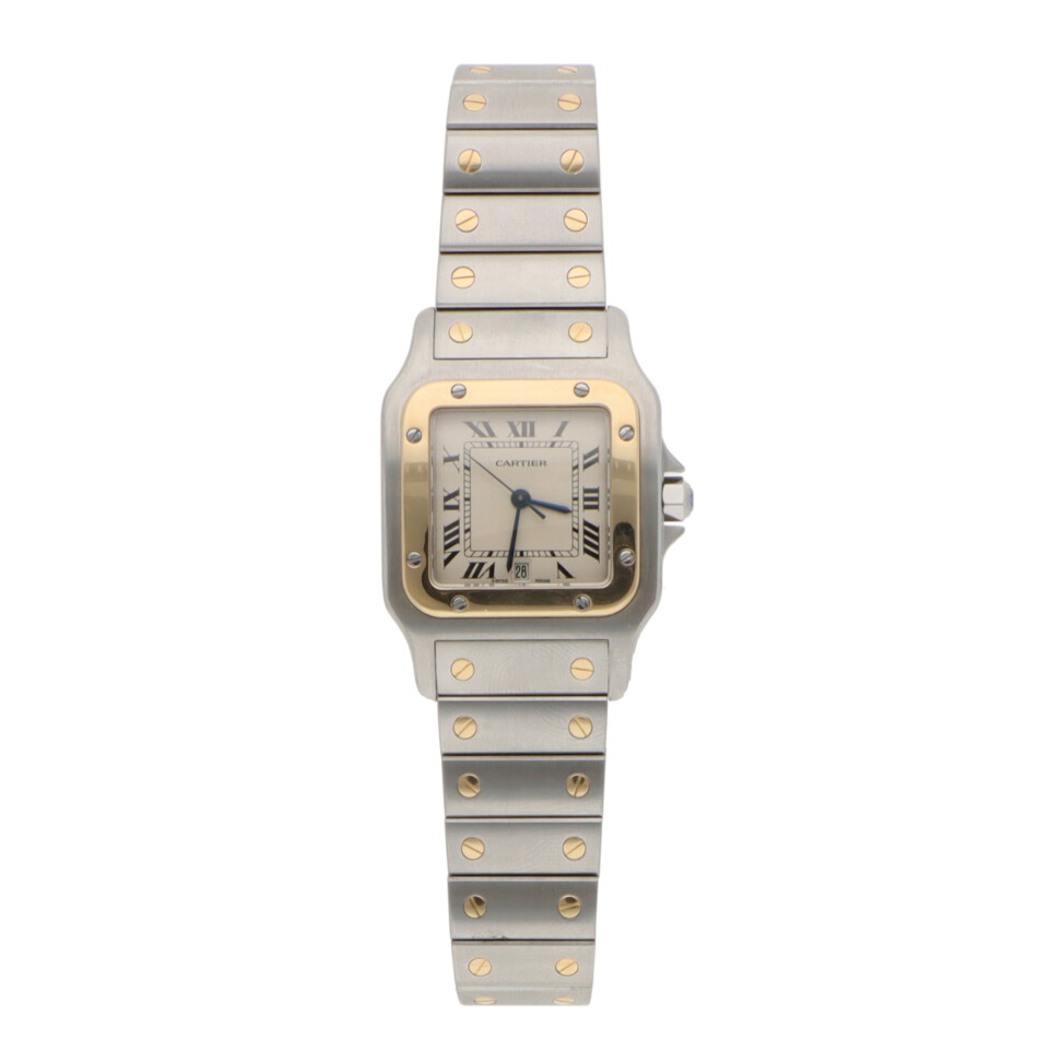 Vintage 29mm Cartier Santos Galbee Steel and Gold Watch