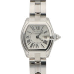 Vintage 31mm Cartier Roadster Steel Watch with Silver Dial