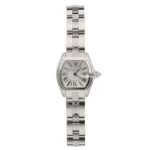 Vintage 31mm Cartier Roadster Steel Watch with Silver Dial