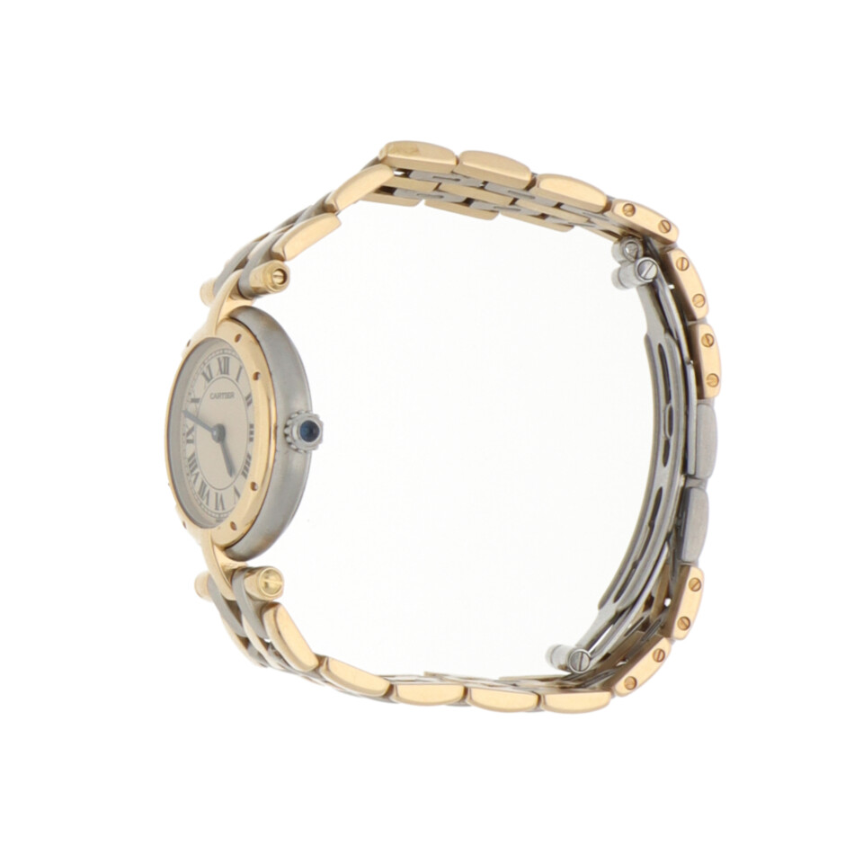 Vintage 24mm Cartier Vendome Steel and 3 row Gold Watch