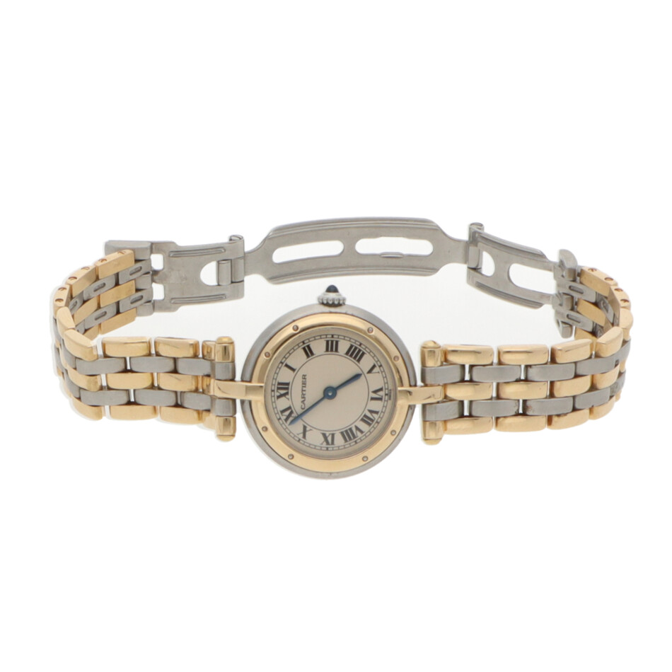 Vintage 24mm Cartier Vendome Steel and 3 row Gold Watch